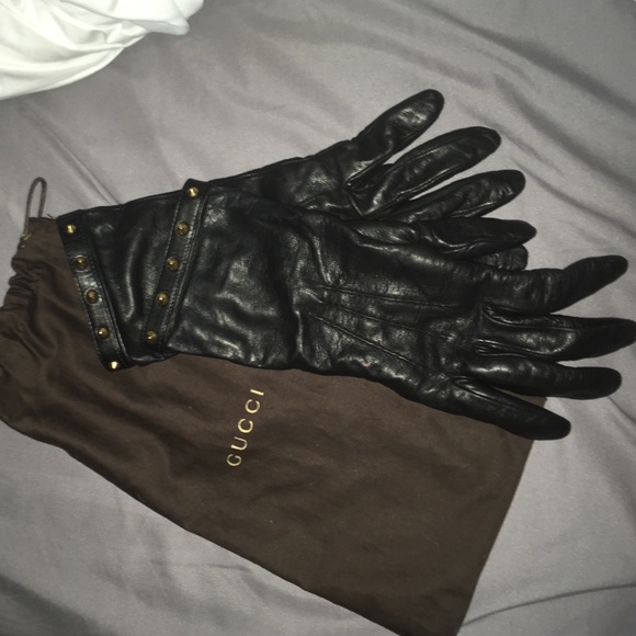 Gucci Leather/Cashmere Gloves