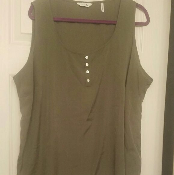 Army Green Scoop Neck Tank