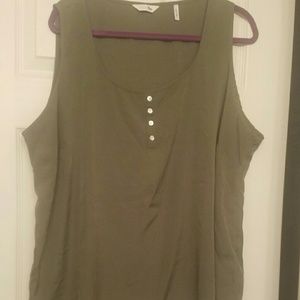 Army Green Scoop Neck Tank