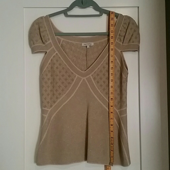 Zac Posen Metalic Cap Sleeve Top (L)