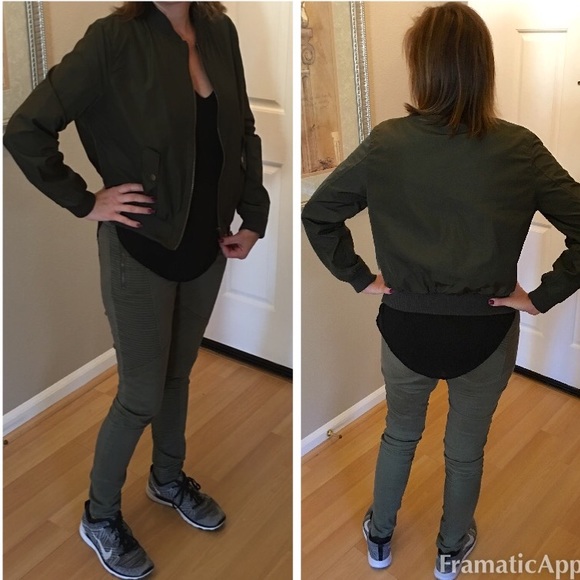 Olive Bomber Jacket - Picture 4 of 4