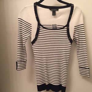White House Black Market ribbed-knit shirt.  NWT