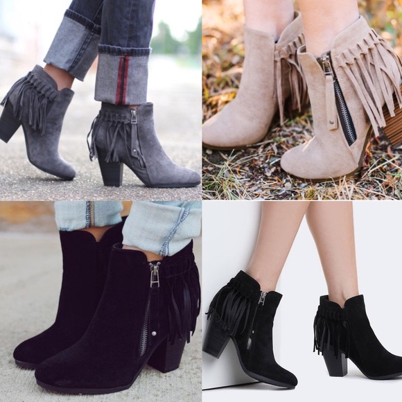 🚨1 HR SALE🚨Hello Fall Fringe Bootie - BLACK - Picture 4 of 4