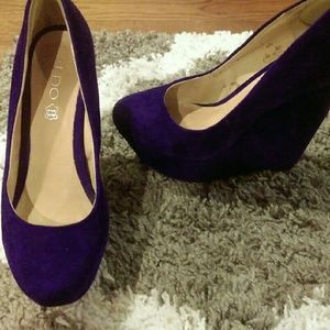 Dark purple aldo wedges size 9