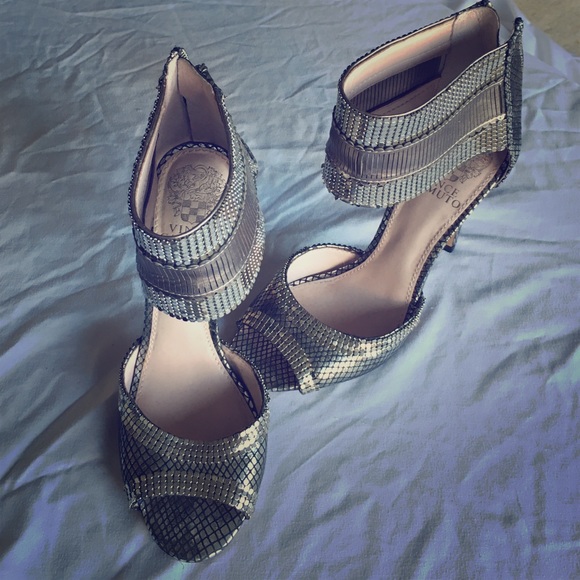 Vincent Camuto Silver Heels