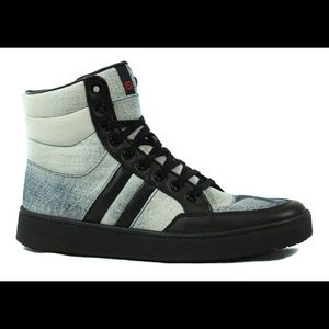 GUCCI 371686 Women's Denim High-Top Sneaker