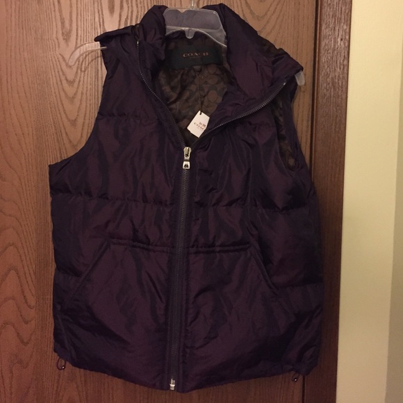 NWT Purple Coach Puffy Vest