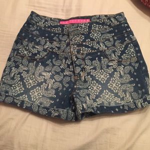 High waisted print shorts