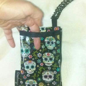 Sugar skull wristlet/ purse/ cell phone holder
