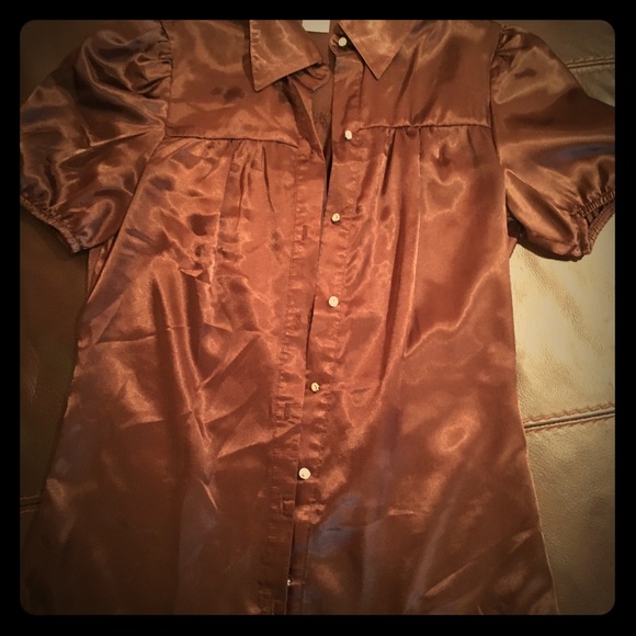 Brown blouse satin