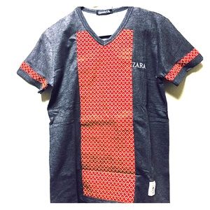 Polo with African Ankara patch