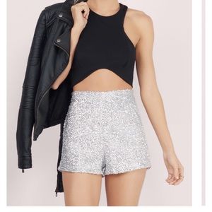 NEW Tobi Diva Sequin Glittered Shorts