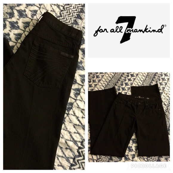 7 For All Mankind Denim - 🍁🆕NWOT 7FAM Black On Black Dojo Jeans 28x34 🍁
