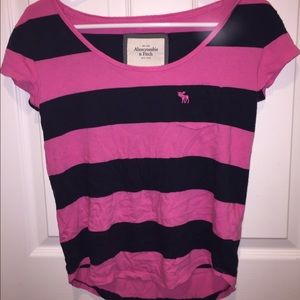 Abercrombie and Fitch XS Pink and Navy Shirt