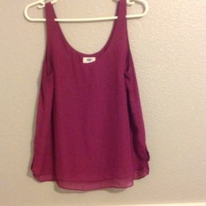 Berry pink chiffon tank top
