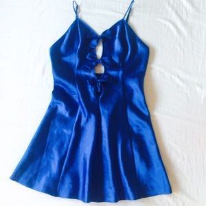 Blue Fredrick's silk lingerie dress