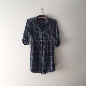 H&M Plaid Button Down Shirtdress
