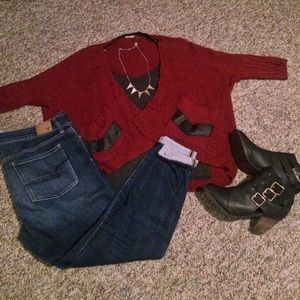 Burgundy Cardigan