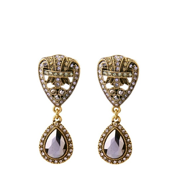 J Crew purple gemmed earrings