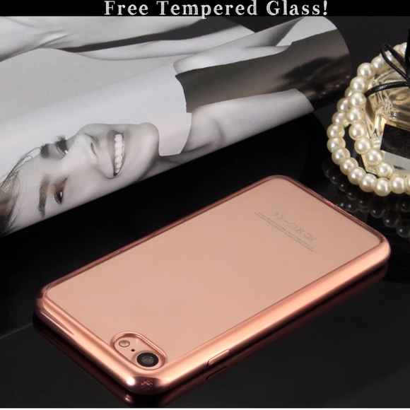 Rose gold shockproof iphone 7/7plus clear TPU case