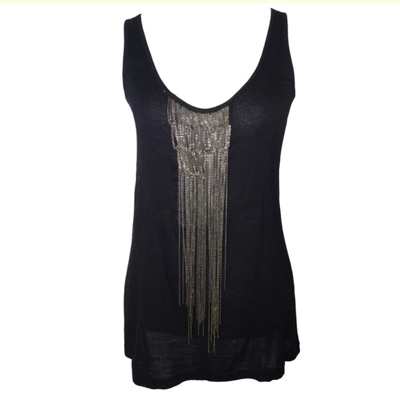 Zara tank top with silver chain embellishment
