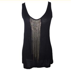 Zara tank top with silver chain embellishment