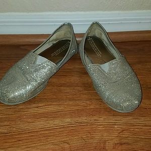 Silver Glitter Toms