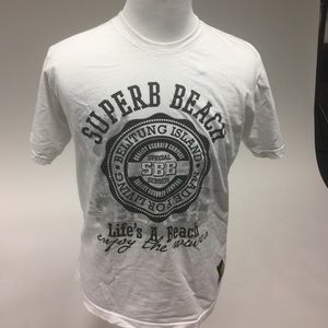 Men White And Black Graphics Short-Sleeved T-Shirt