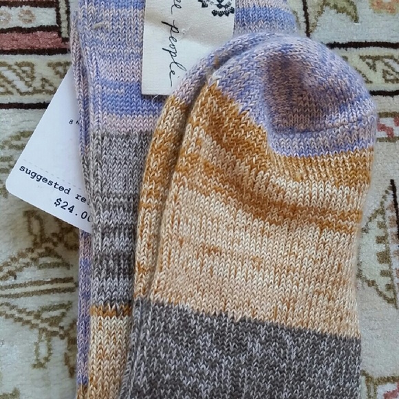 Free People Knee Socks in Beige Combo ultra soft😍 - Picture 2 of 3