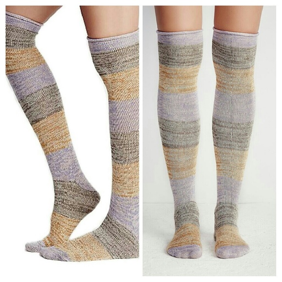 Free People Knee Socks in Beige Combo ultra soft😍 - Picture 3 of 3