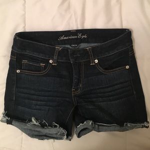 Women's dark denim shorts