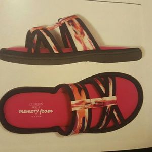 Printed Memory foam slipper slide too