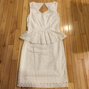 Ellen Tracy eyelet Peplum dress