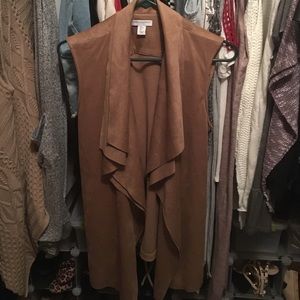 Katherine Barclay Faux Suede Drape Vest