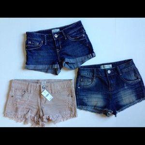 3 pairs of jean shorts