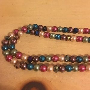 Multi colored pearl necklace