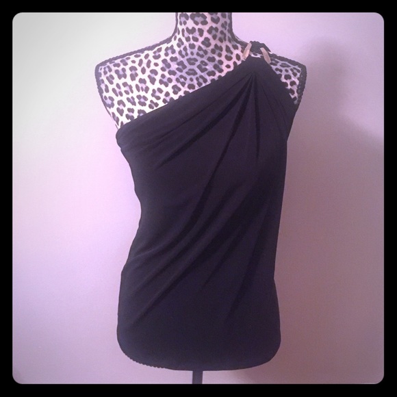 Black Michael Kors one shoulder top