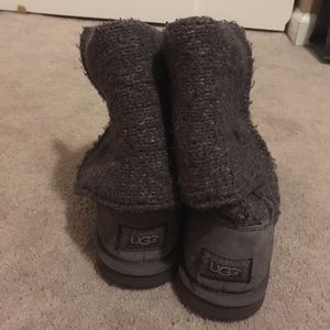 UGG AUSTRALIA GREY KNIT LATTICE BOOTS