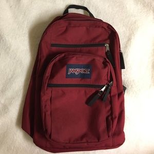 Maroon-red JanSport big student backpack