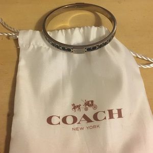 Coach Black Enamel Signature Bangle