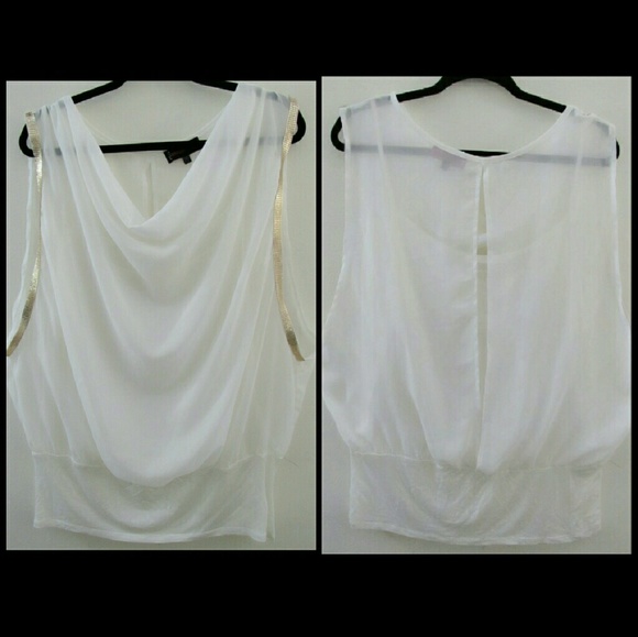 White Blouse with Gold Trim