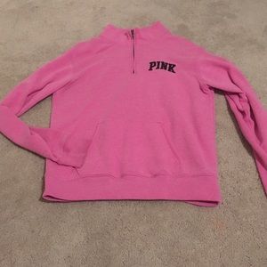 VICTORIA SECRET QUARTER ZIP PINK