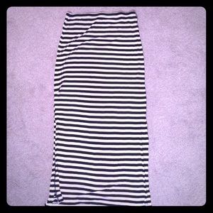 Michael Kors Striped Maxi Skirt with Side Slit