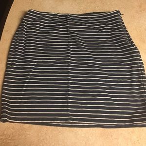 Navy and White Striped Skirt