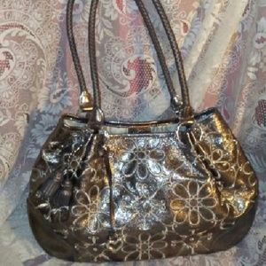BRIGHTON VALENCIA SILVER LEATHER Handbag