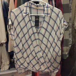NWT Plaid Hollister top