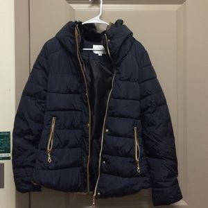 Hooded winter puffer coat