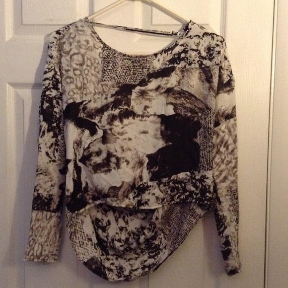 "Olivaceous" Multi Pattern Open Back Blouse - image 2