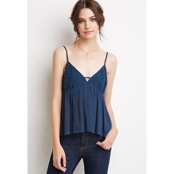 Crochet overlay babydoll cami MOVING SALE - Picture 1 of 3