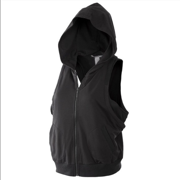NWT hooded zip up vest black - Picture 5 of 8